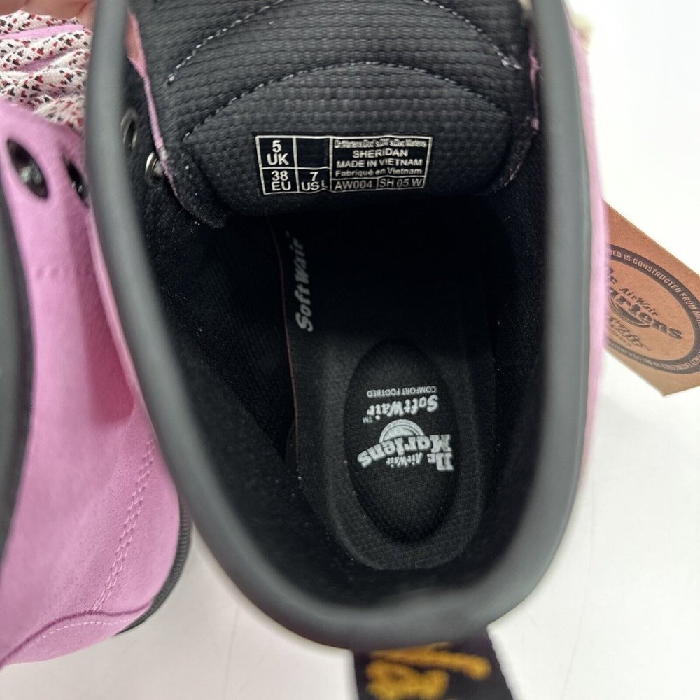 Dr Martens Women's Boots Suede Pink Lavender Sheridan Hi Size US 7 NEW w/ Tags - Picture 7 of 12